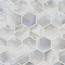 Akoya Pearl 3" Hexagon Mosaic Tile thumbnail