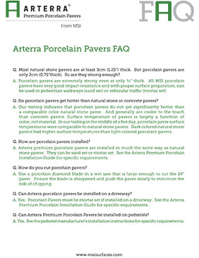 Arterra Porcelain Pavers Faq