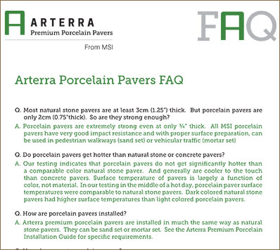 Arterra Porcelain Pavers Faq