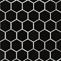 Black Matte 2” Hexagon Mosaic Tile 