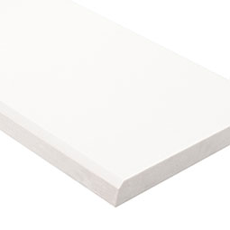 Bright White 6x73x0.62 Double Beveled Polished Threshold