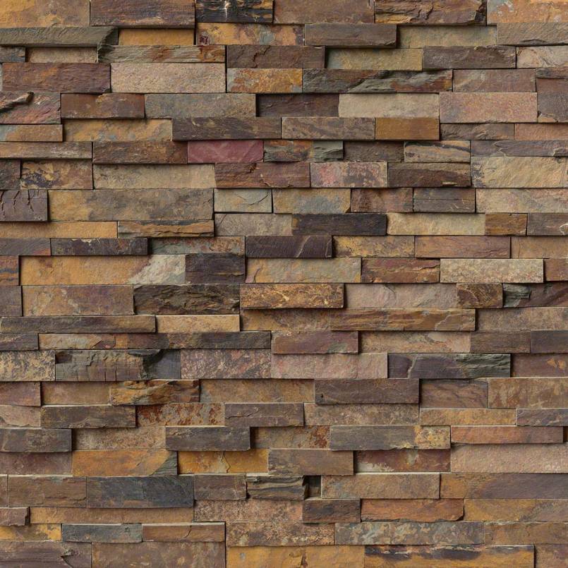 California Gold Stacked Stone Panels Sample