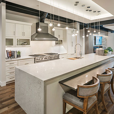 kitchen with quartz countertops