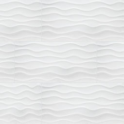 Dymo Wavy White 12X24 Glossy  3D Wall Tile