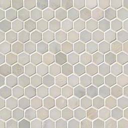 Greecian White 1" Hexagon Mosaic Tile 