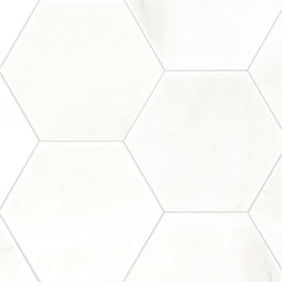 Greecian White 8" Hexagon Polished Tile Thumb