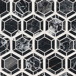 Hexagono Nero Hexagon Mosaic Tile