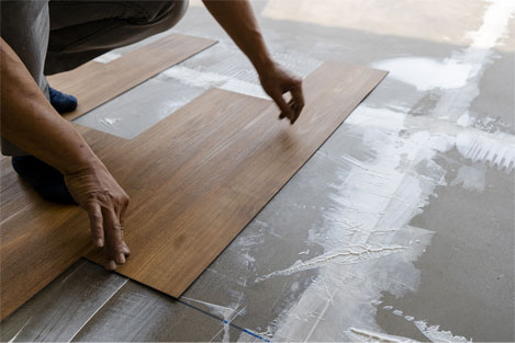 Luxury Vinyl Plank Flooring Installation Illustration