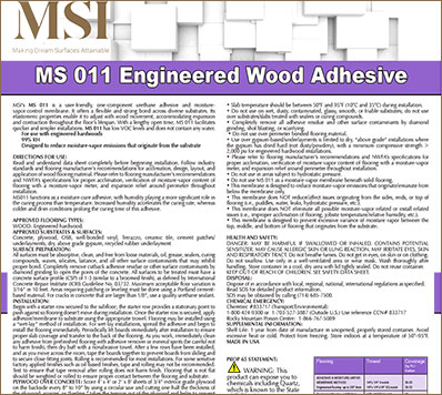 Engineered Wood Adhesive Application in Flooring Installation Sample