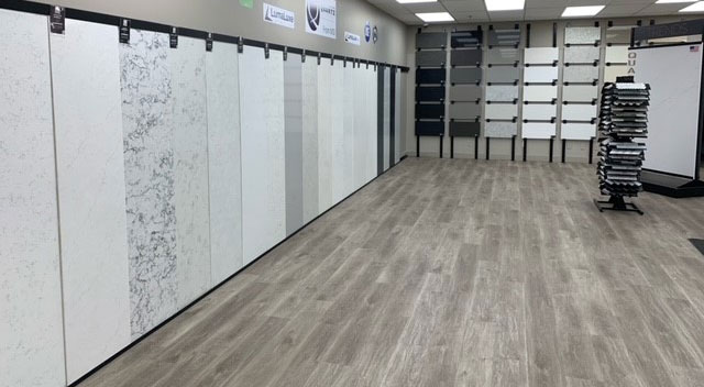 Quartz slabs displayed in MSI Toronto showroom