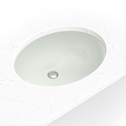 Vanity Bisque Oval Porcelain 1714 19 ½” undermount vanity sink