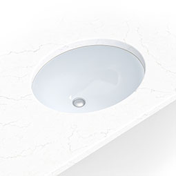 Vanity White Oval Porcelain 1512 undermount vanity sink