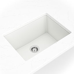 White Quartz Single Bowl 2418 kitchen sink