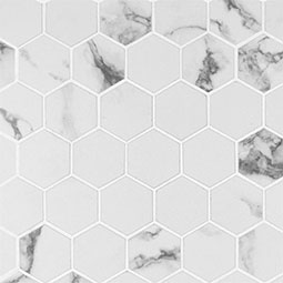 Pietra Statuario 2" Hexagon Mosaic Tile