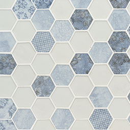 Vista Azul Hexagon Mosaic Tile thumbnail