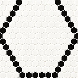 White and Black Hive Pattern Matte mosaic sample