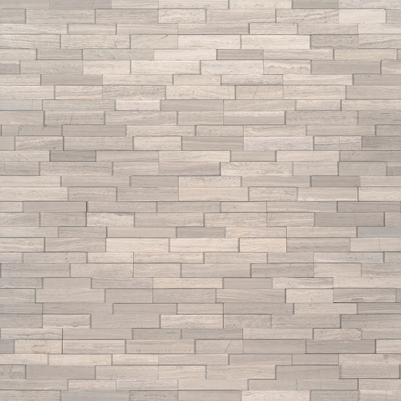 White Oak 3d Mini Stacked Stone Detail