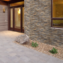 Pavers and stacked stone exterior hardscape scene